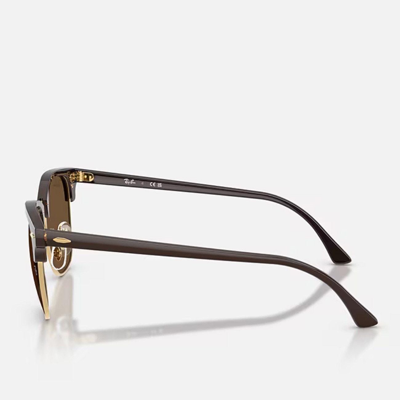 Ray-Ban Sonnenbrille Ray-Ban Clubmaster RB3016 687853 Brown on Gold Dark Brown