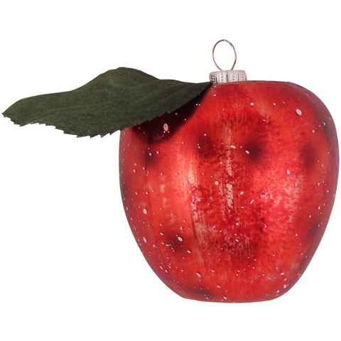 Krebs Glas Lauscha Christbaumschmuck CBK70009, Weihnachtsdeko rot, Christbaumschmuck (1-tlg), roter Apfel