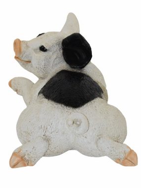 Castagna Tierfigur Dekofigur Tierfigur Schwein Ferkel Schweinchen gefleckt Kollektion Castagna aus Resin B 23 cm