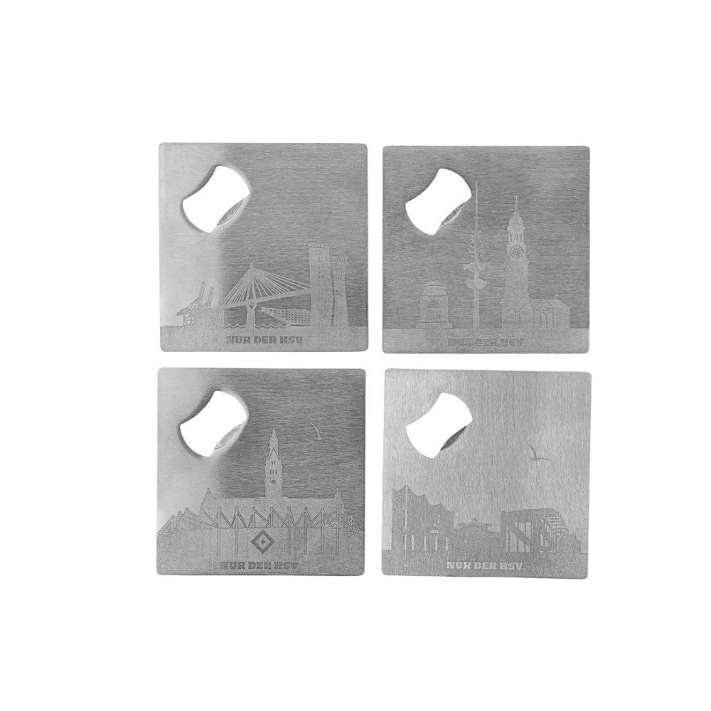 VertriebsArena GmbH Getränkeuntersetzer HSV Untersetzer Metall 4er Set