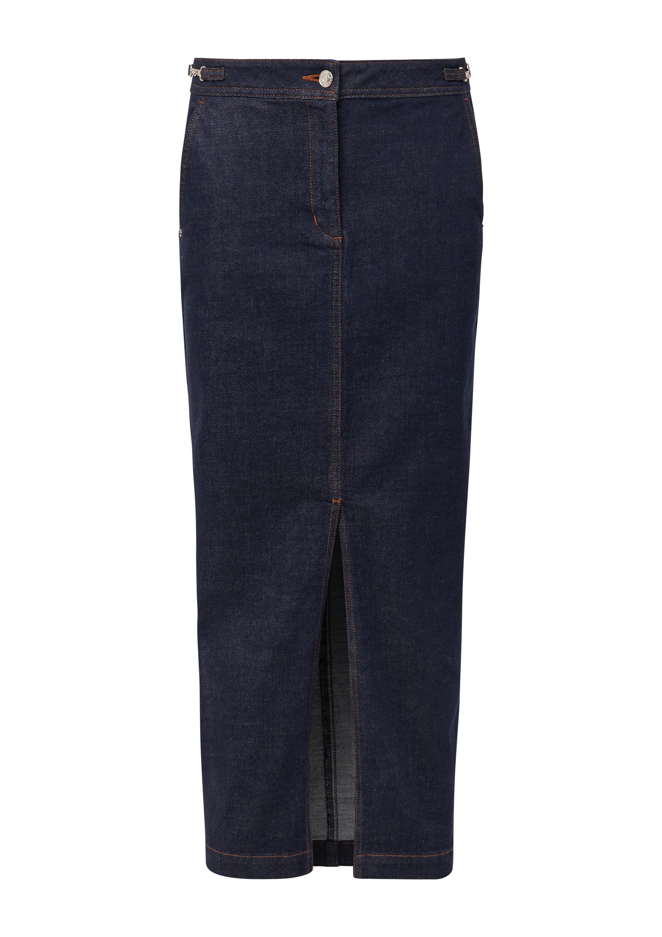 comma Midirock Rock Langer Jeansrock mit Ketten-Details günstig online kaufen