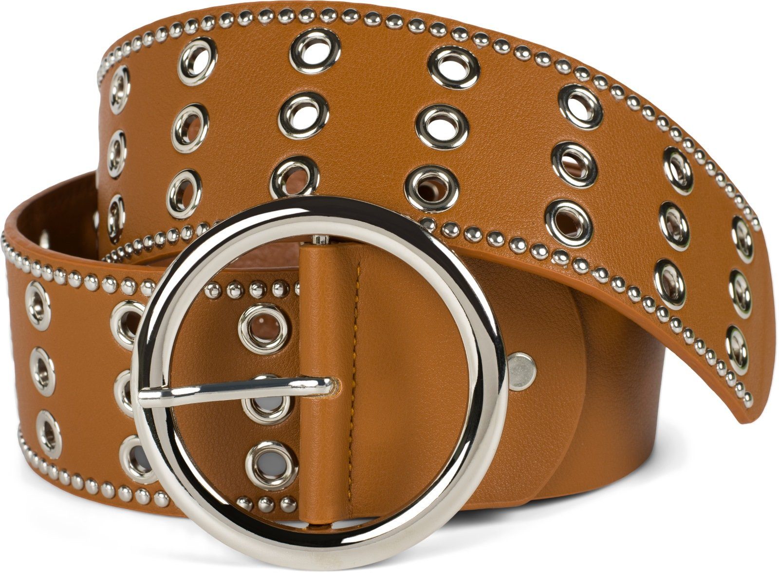 styleBREAKER Nietengürtel Breiter Taillengürtel mit Lochnieten (1-St) günstig online kaufen