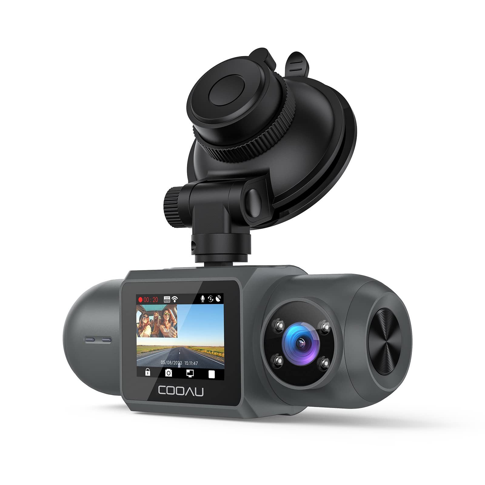WLAN Dashcam GPS Vorne & innen Dual 2.5K+1080P Für Uber Autokamera Dashcam