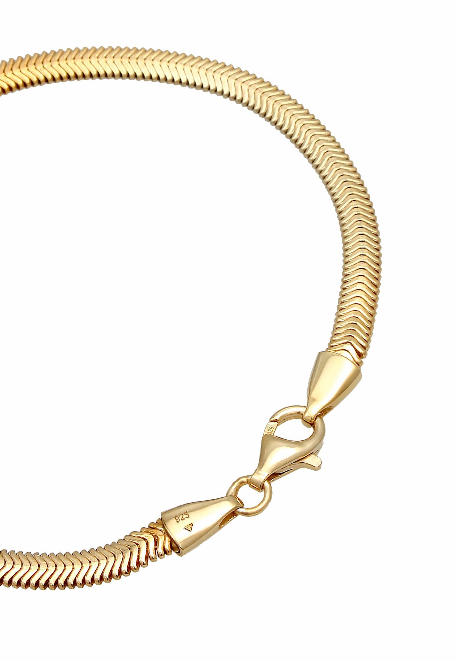 Gold 925 Schlangenkette Fischgräte Flach Armband Kuzzoi Silber Elegant