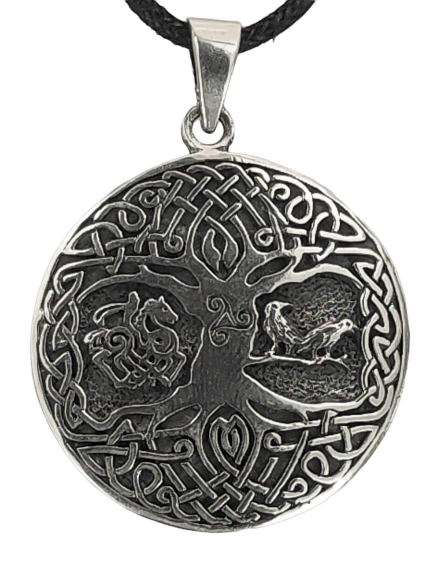 Kiss of Leather Medallionanhänger Lebensbaum Sleipnir Slepner achtbeiniges Pferd Odin acht beinig Anhänger 925 Nr.405
