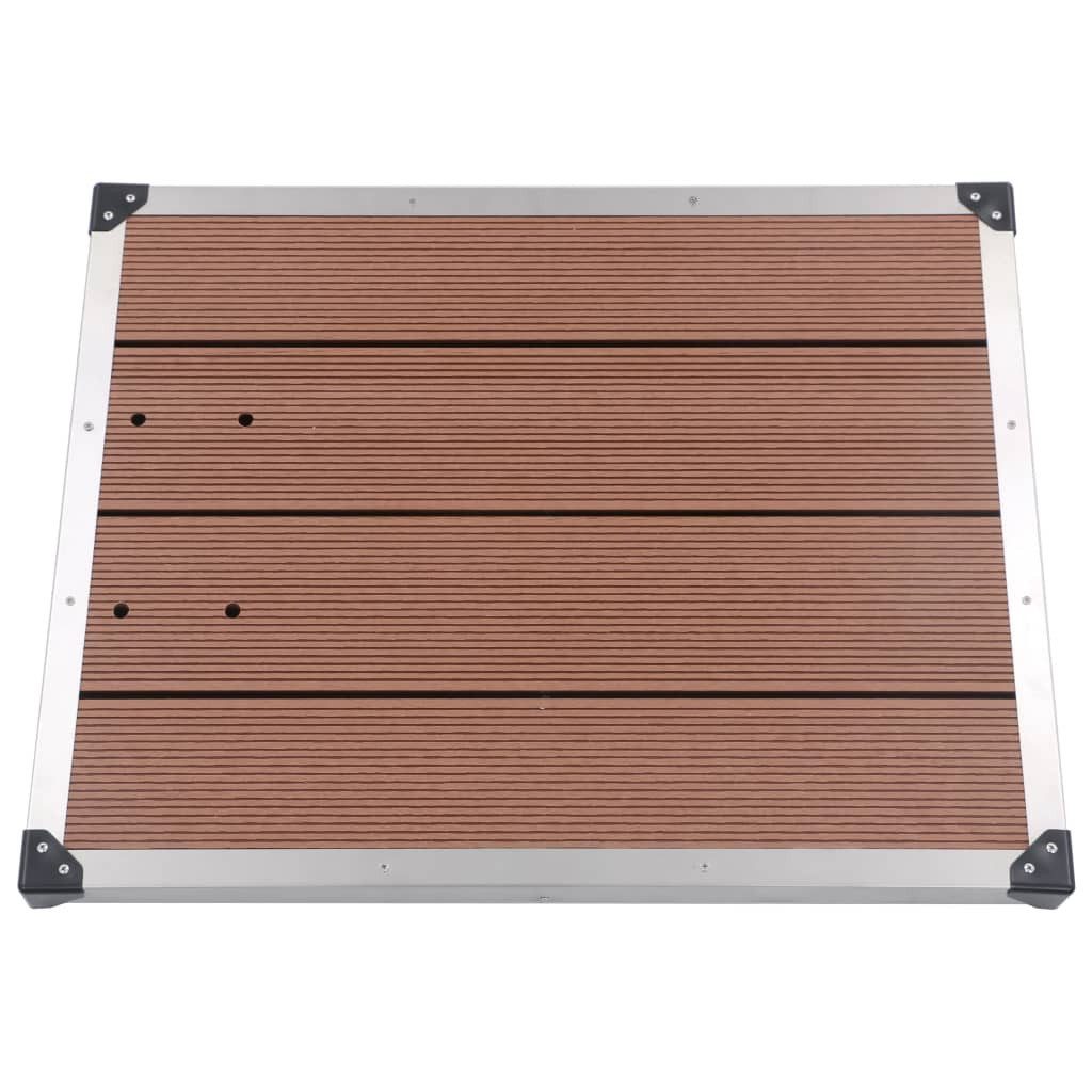 vidaXL Duschwanne Garten-Duschwanne WPC Edelstahl 80 x 62 cm Braun