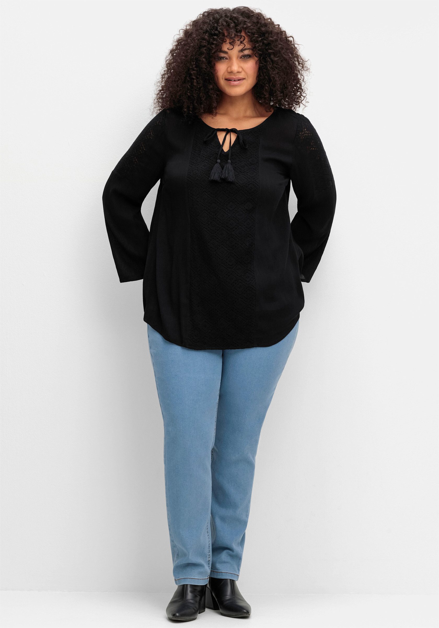 sheego by Joe Browns Klassische Bluse Tunika Langarm günstig online kaufen