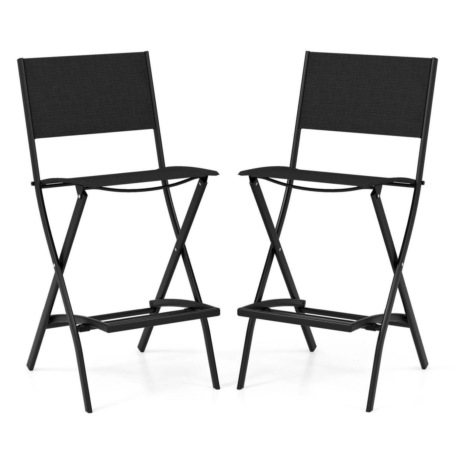 LuxusKollektion Klappstuhl Gartenstuhl Klappbar 2er Set Metall Schwarz (2 St)