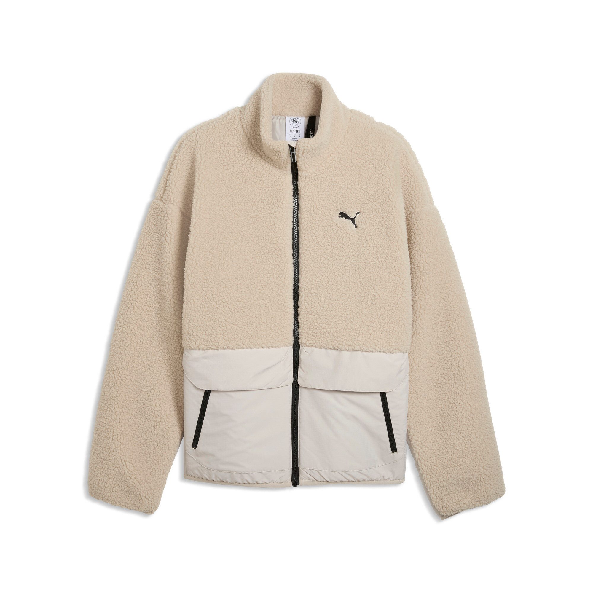 PUMA Wendejacke HYBRID REFIBRE SHERPA JACKET M sportlicher Stil, mit Reißverschluss, mit Cargotasche, aus Rippware