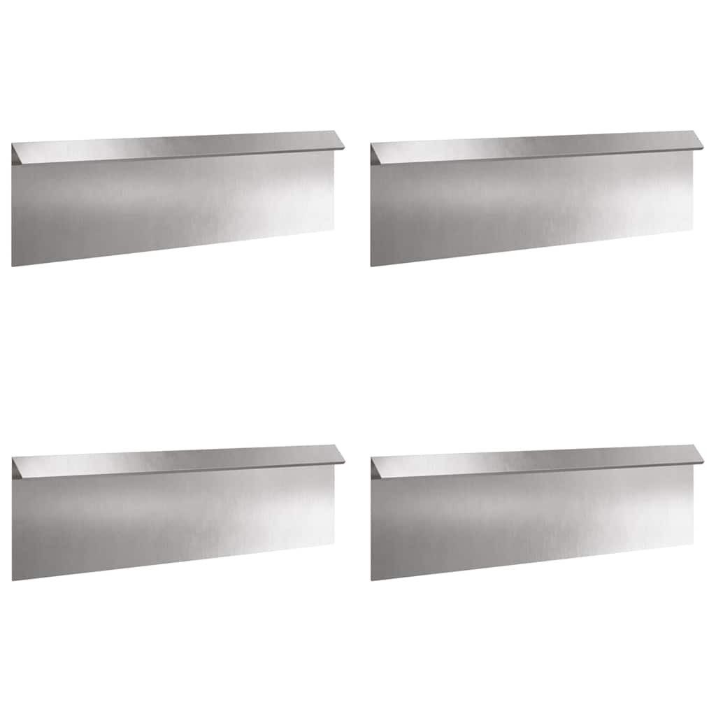 vidaXL Beetumrandung Schneckenzaun 4 stk. 100 x 3,5 x 25 cm Edelstahl Silber