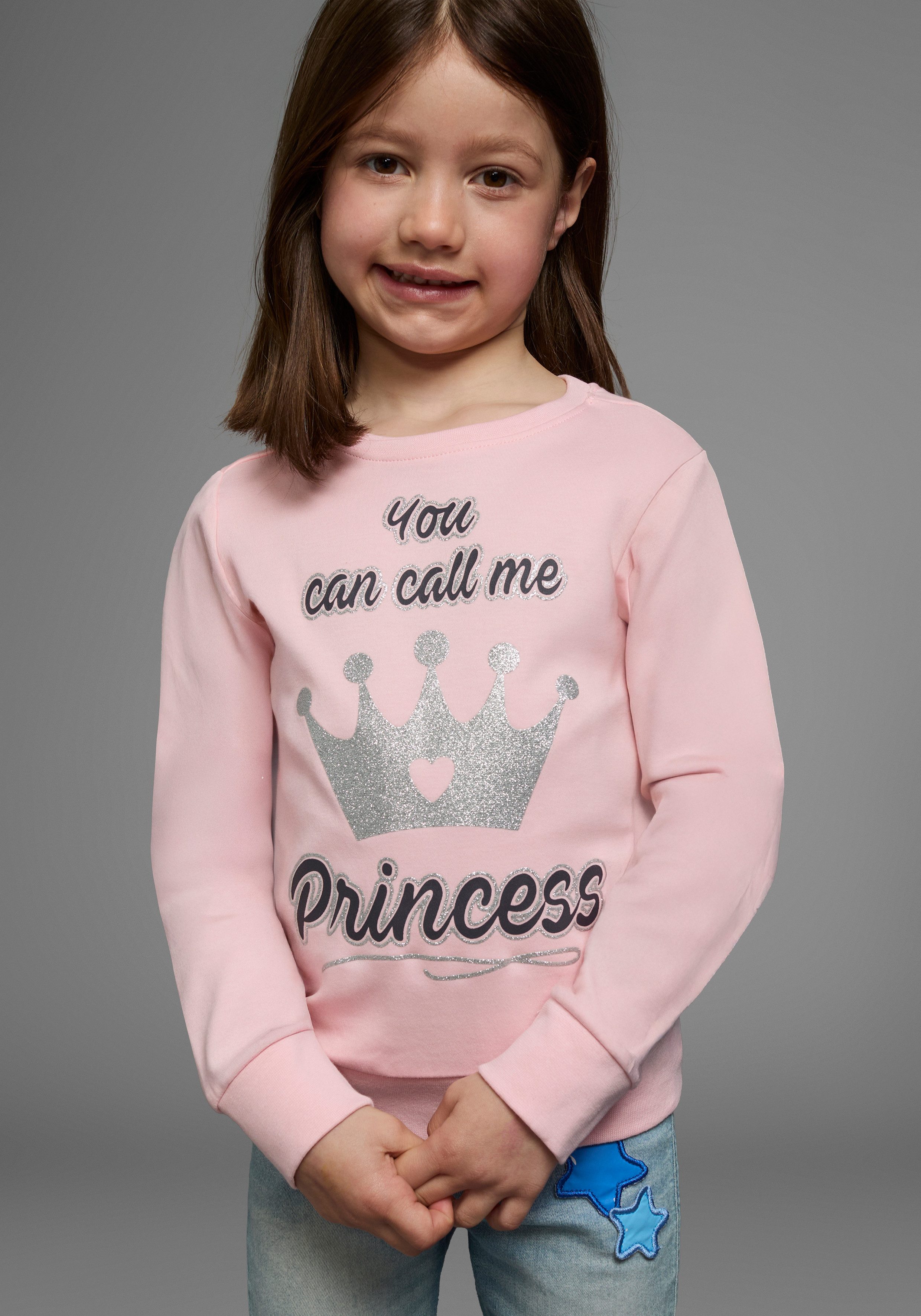 KIDSWORLD Langarmshirt YOU CAN CALL ME PRINCESS Langarm, Basic-Passform, bedruckt, Rundhalsausschnitt – Bild 2 von 5