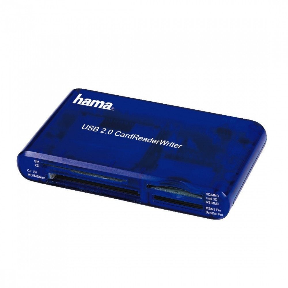 Hama 55348 Kartenleser 35in1, USB 2.0, Blau. Adapter