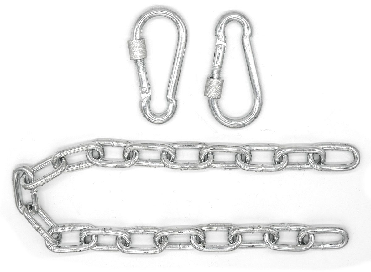 AMANKA Hängesessel Kette 66 cm mit Karabinern - 230 kg Schwerlast Hängestuhl Befestigung, Befestigungsset Hängematte - Schaukelbefestigung - Verlängerungskette