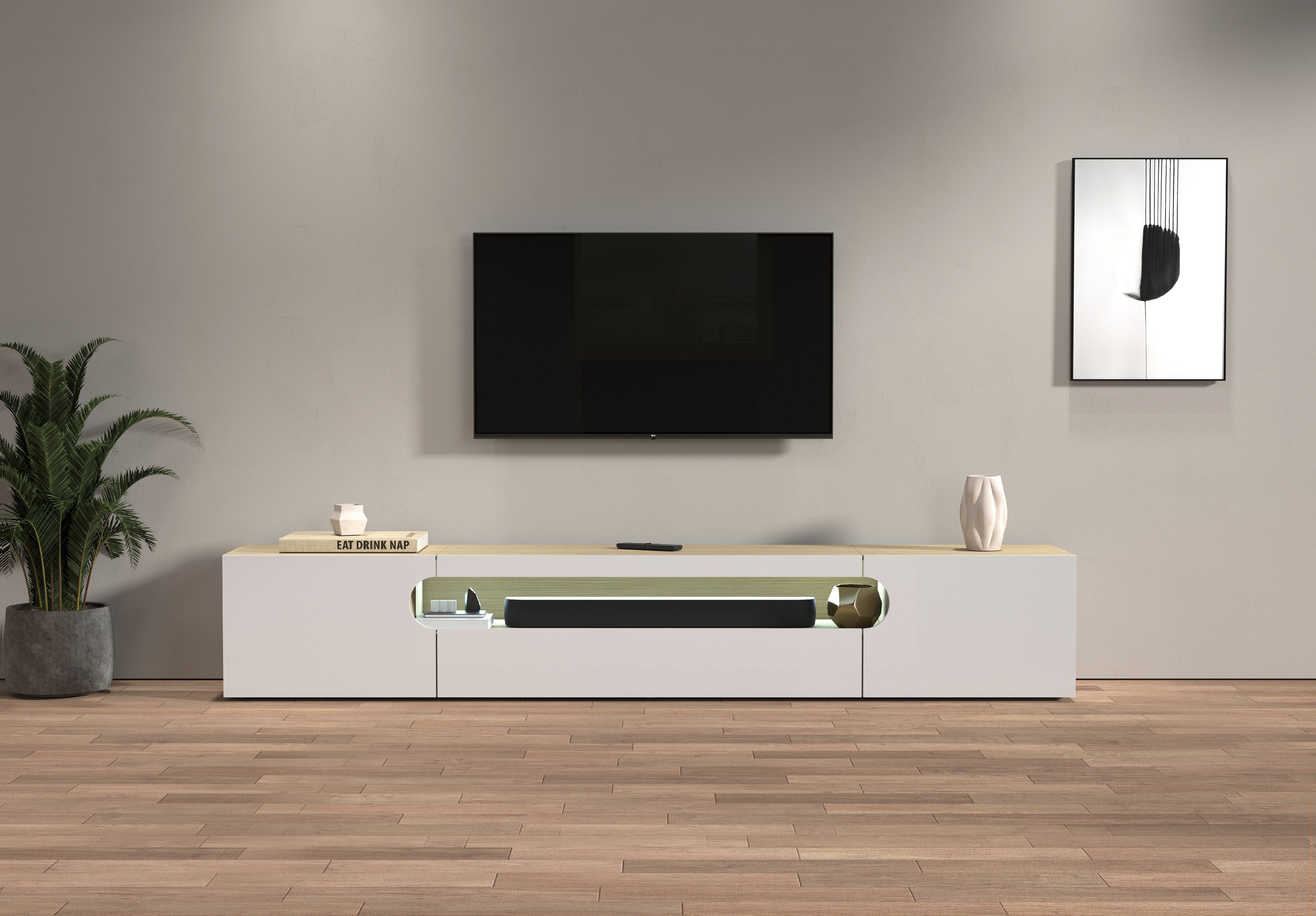 INOSIGN Lowboard Real,TV-Kommode,TV-Möbel,Breite 240cm kompl. hochglanz günstig online kaufen