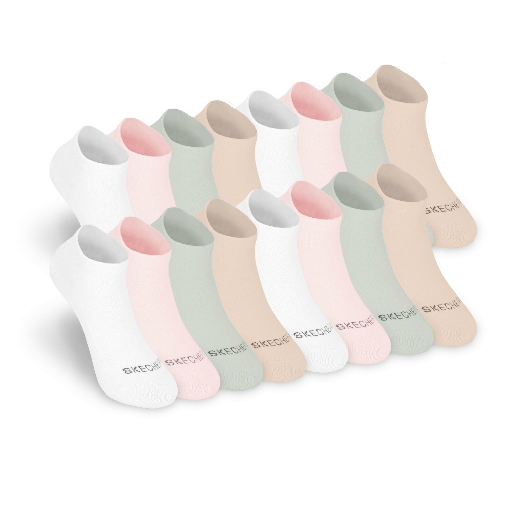 Skechers Socken Damen - Atmungsaktiv und komfortabel - Performance für den Tag Mesh-Belüftung für optimale Luftzirkulation - Weicher Bund