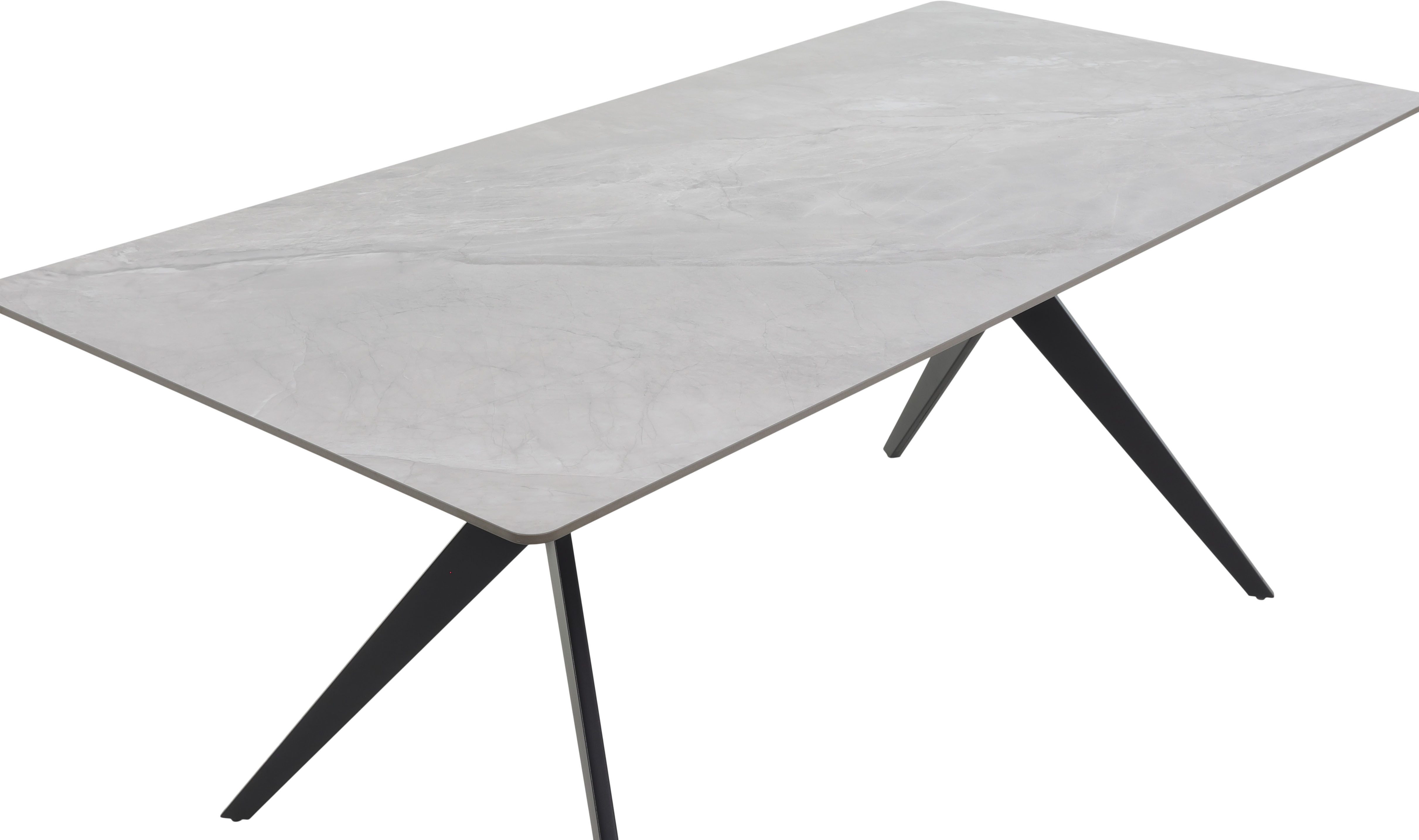 HELA Esstisch PACCINO (1-St), Sintered Stone, Marmoroptik, Platte fest (1 cm), Metallgestell konisch