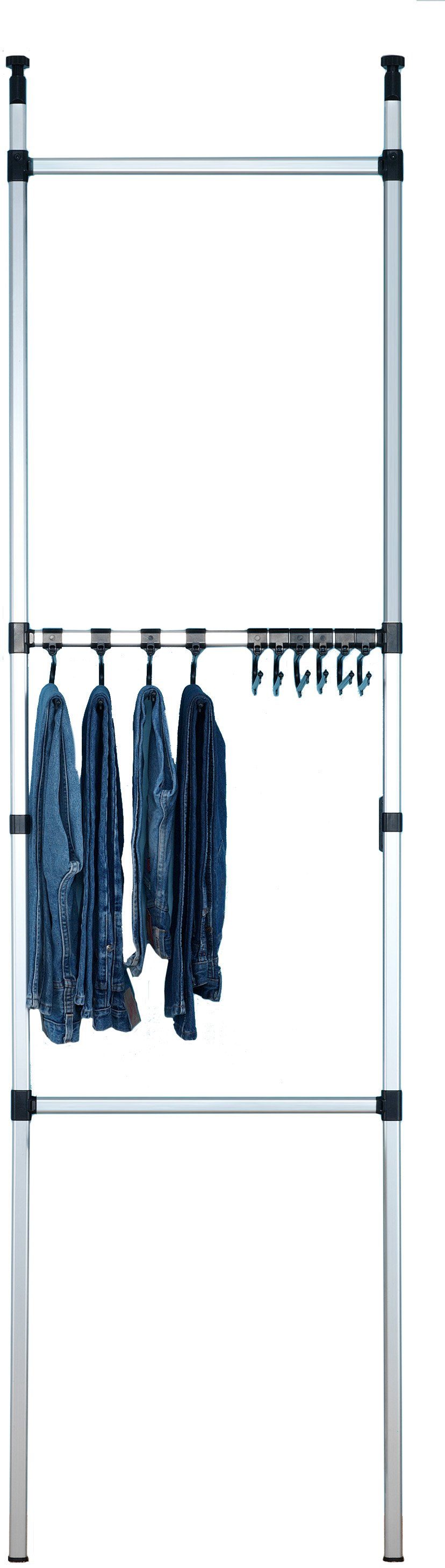 Ruco Teleskopregal, Aluminium/Kunststoff, inkl. 10 Teleskop-Hosenbügel