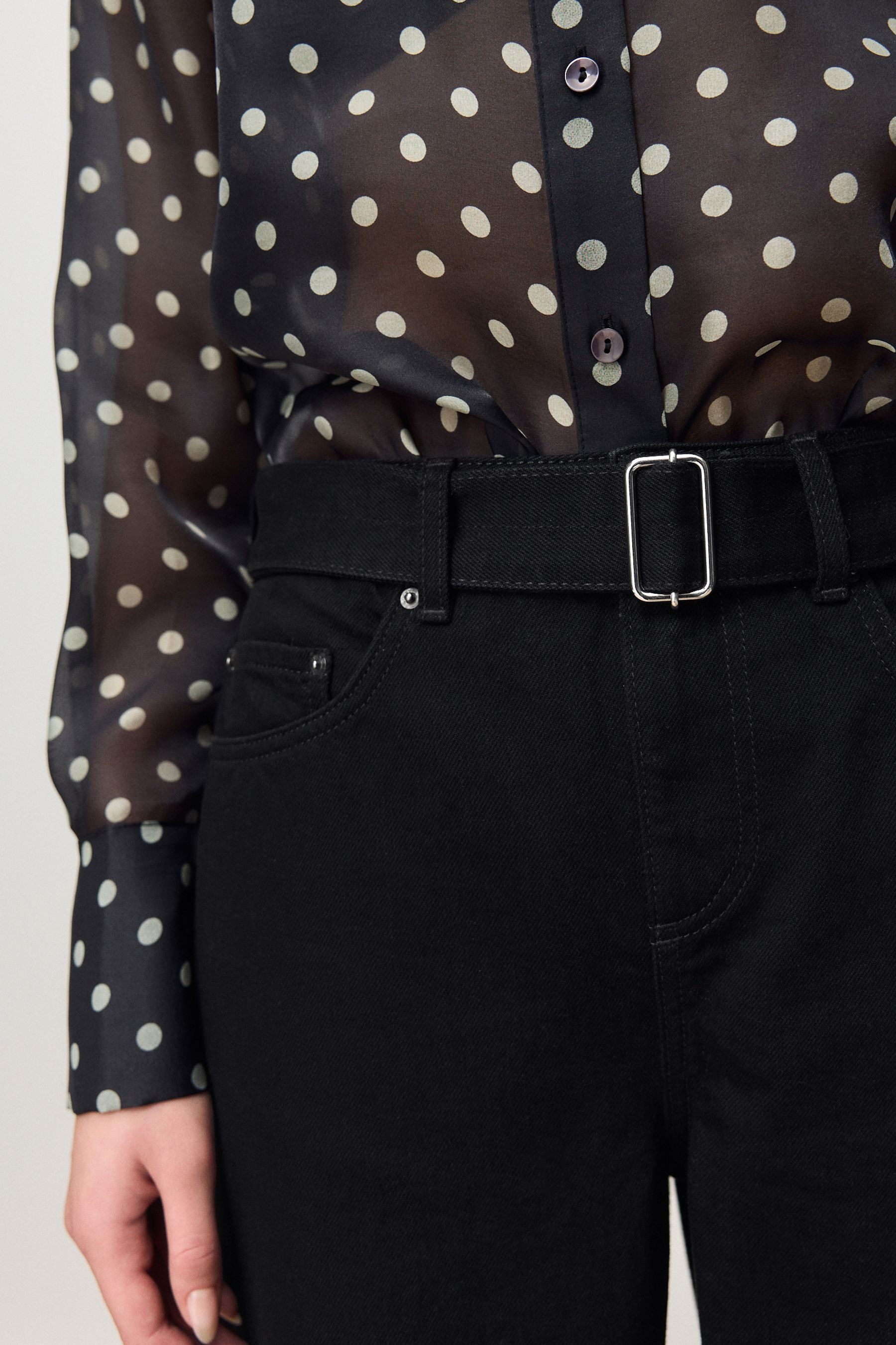 Next Weite Jeans Jeans mit Barrel-Bein und Gürtel (1-tlg)