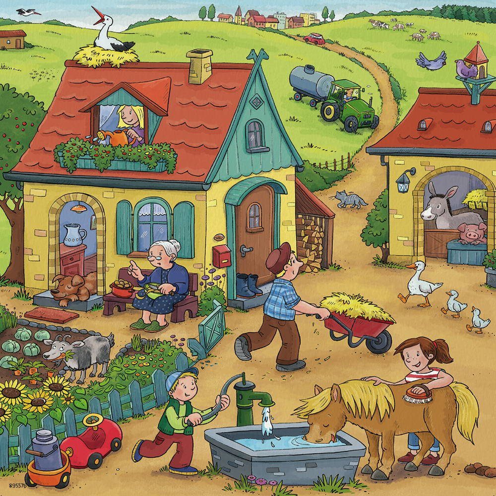 Puzzle x Bauernhof dem Viel 05078, Teile Puzzle 3 49 Ravensburger Kinder 49 auf Puzzleteile los