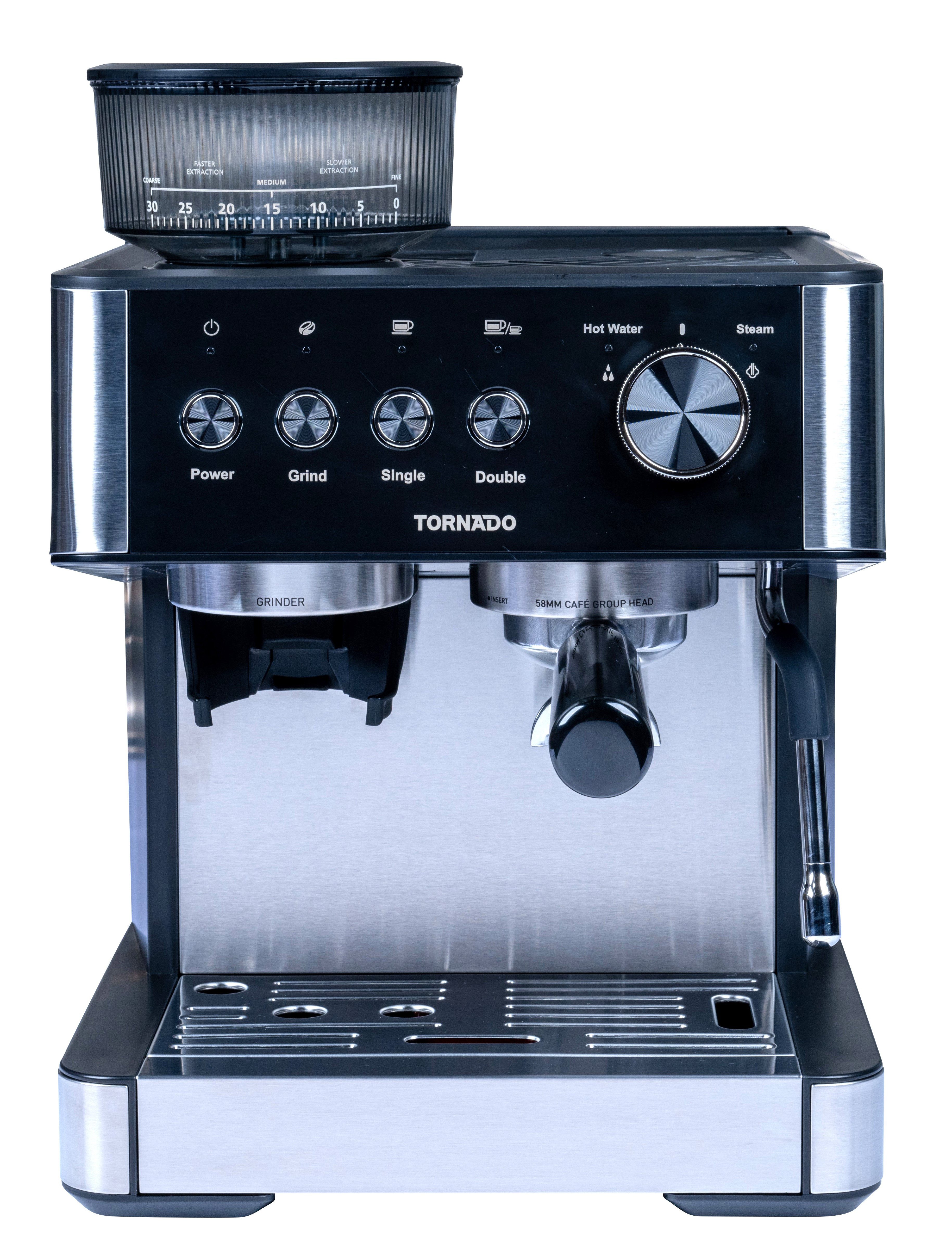 Tornado Siebträgermaschine TCM5431-GS, einfache Bedienung, konstante Temperaturregelung