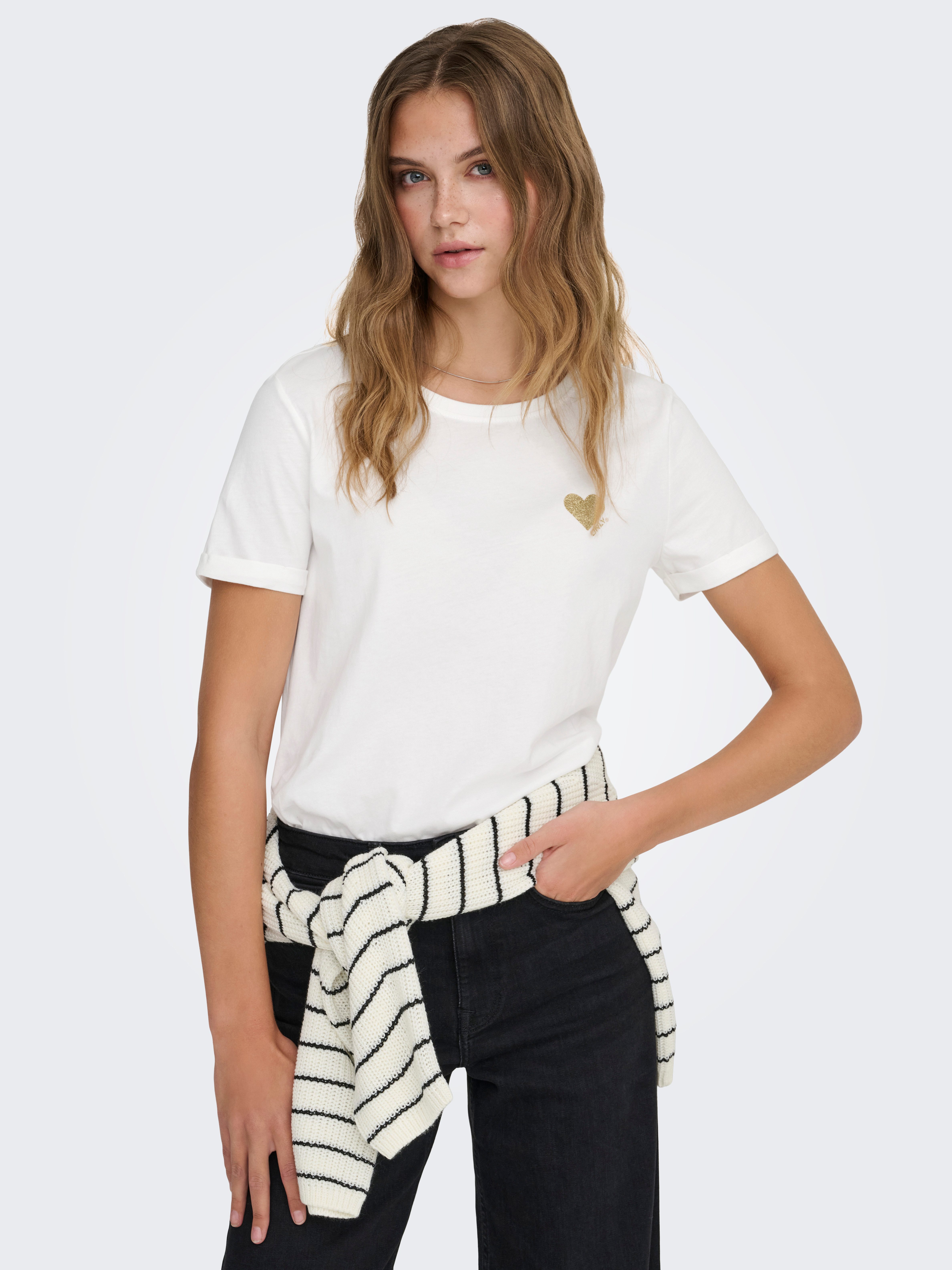 ONLY Kurzarmshirt ONLKITA LIFE S/S TOP NOOS regular fit, casual, Single Jersey, Baumwolle, Rundhals