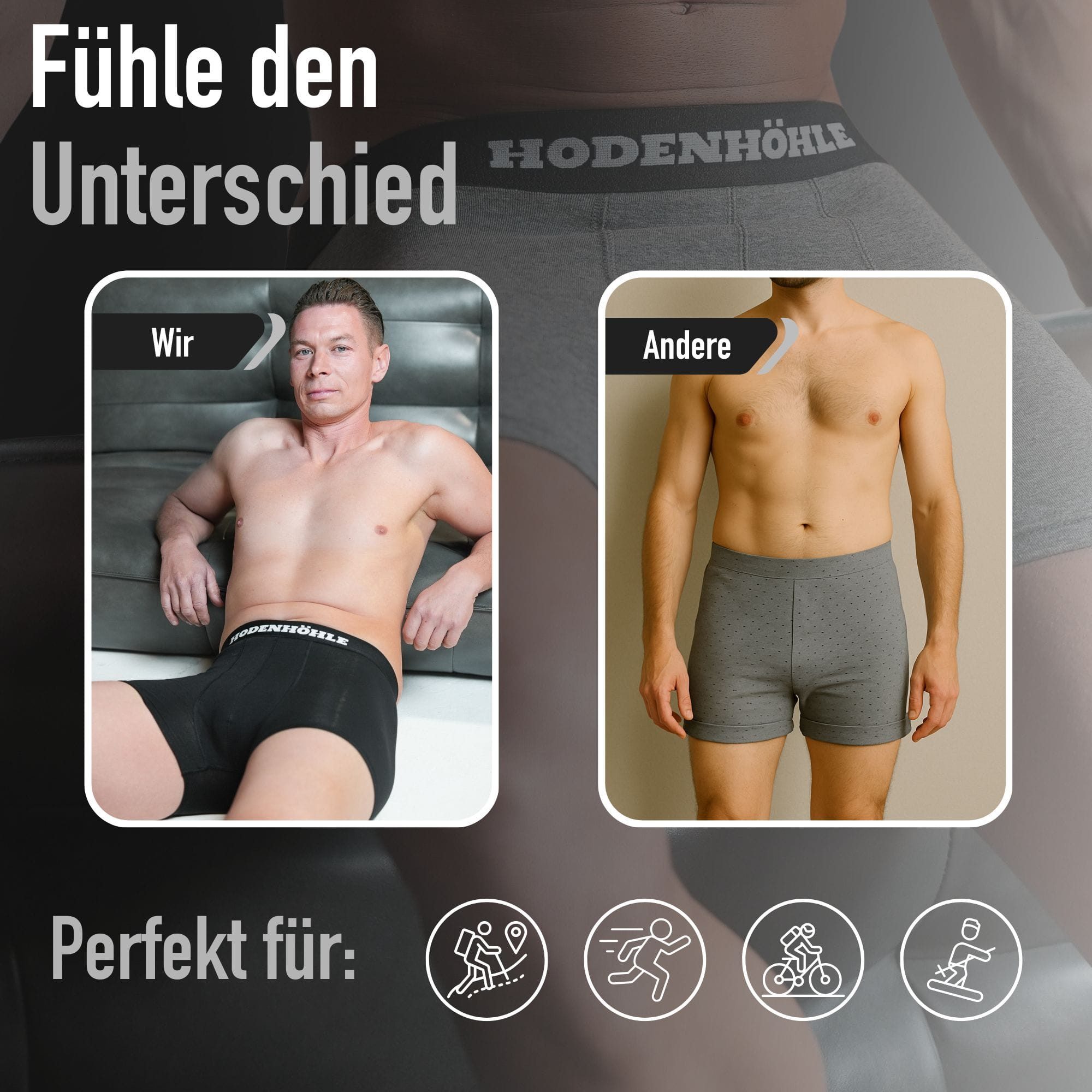 Hodenhöhle Boxershorts Enge Retroboxershorts Pants Herren Unterhose Baumwolle (3-St., 3er-Pack, 6er-Pack, 9er-Pack) aus angenehm weicher Baumwolle, ohne kratzenden Zettel
