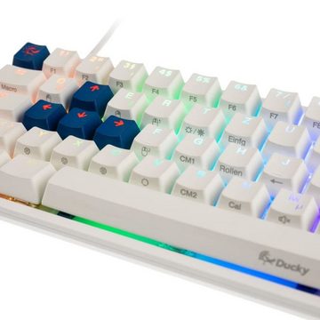 Ducky ONE 2 SF Gaming-Tastatur (MX-Red, mechanisch, PBT, RGB-LED, TKL-Mini, deutsches Layout QWERTZ, Weiß)