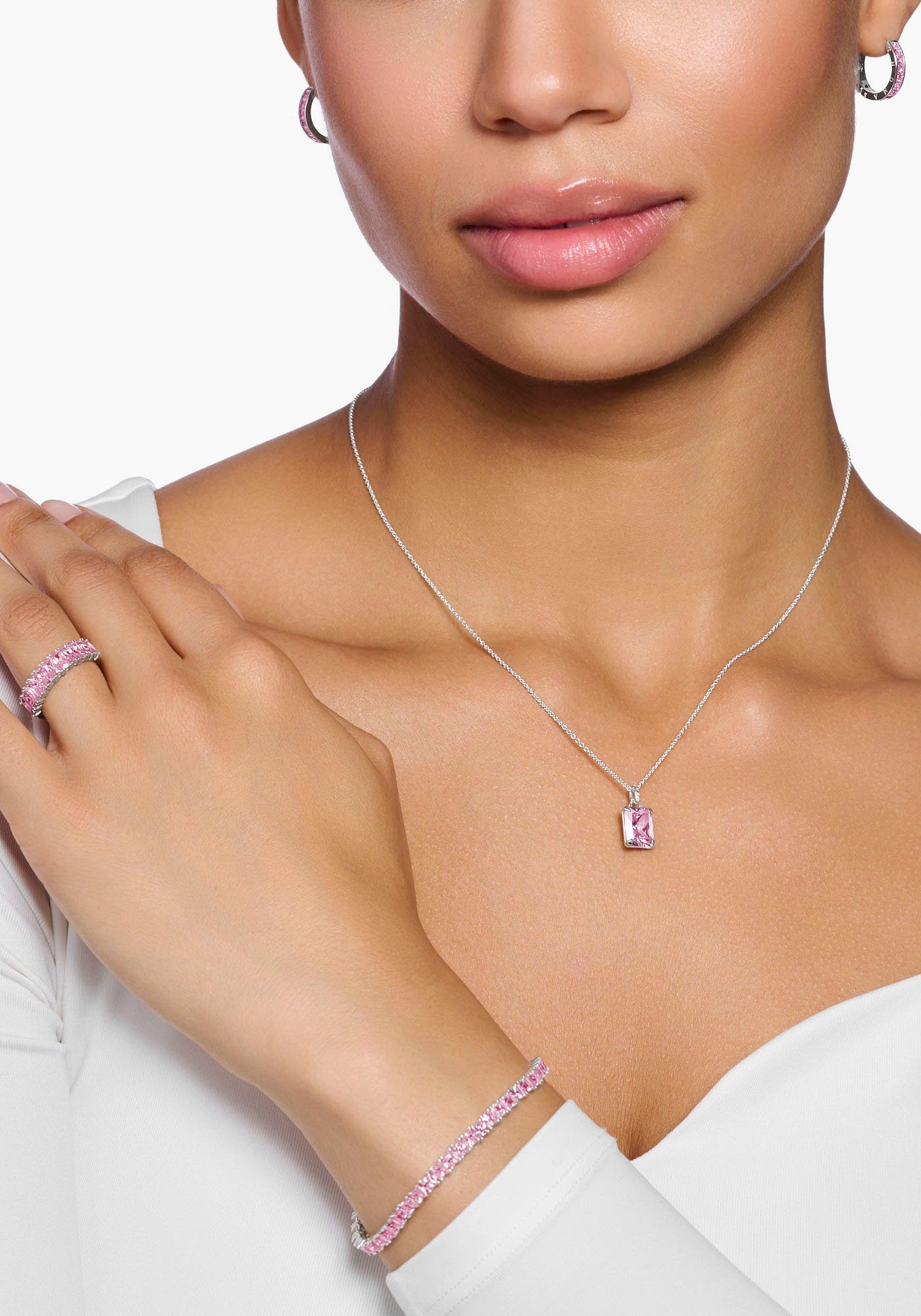 THOMAS SABO Kette mit Anhänger pinker S...