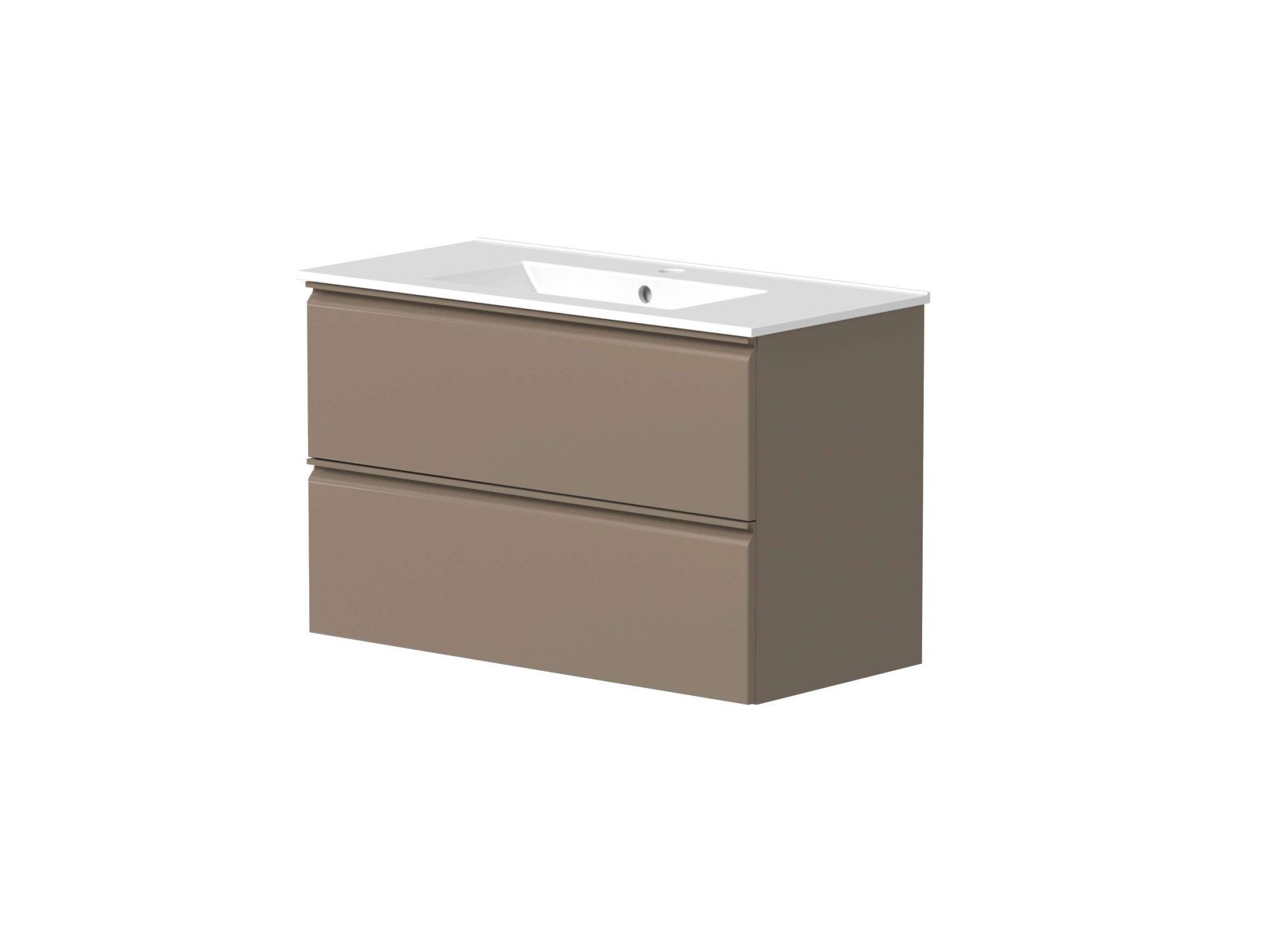 welltime Waschtisch Cosmos in verschiedenen Ausführungen inkl. Waschbecken, Badmöbel, Waschplatz mit 2 Schubladen, Soft-Close-Funktion, FSC®