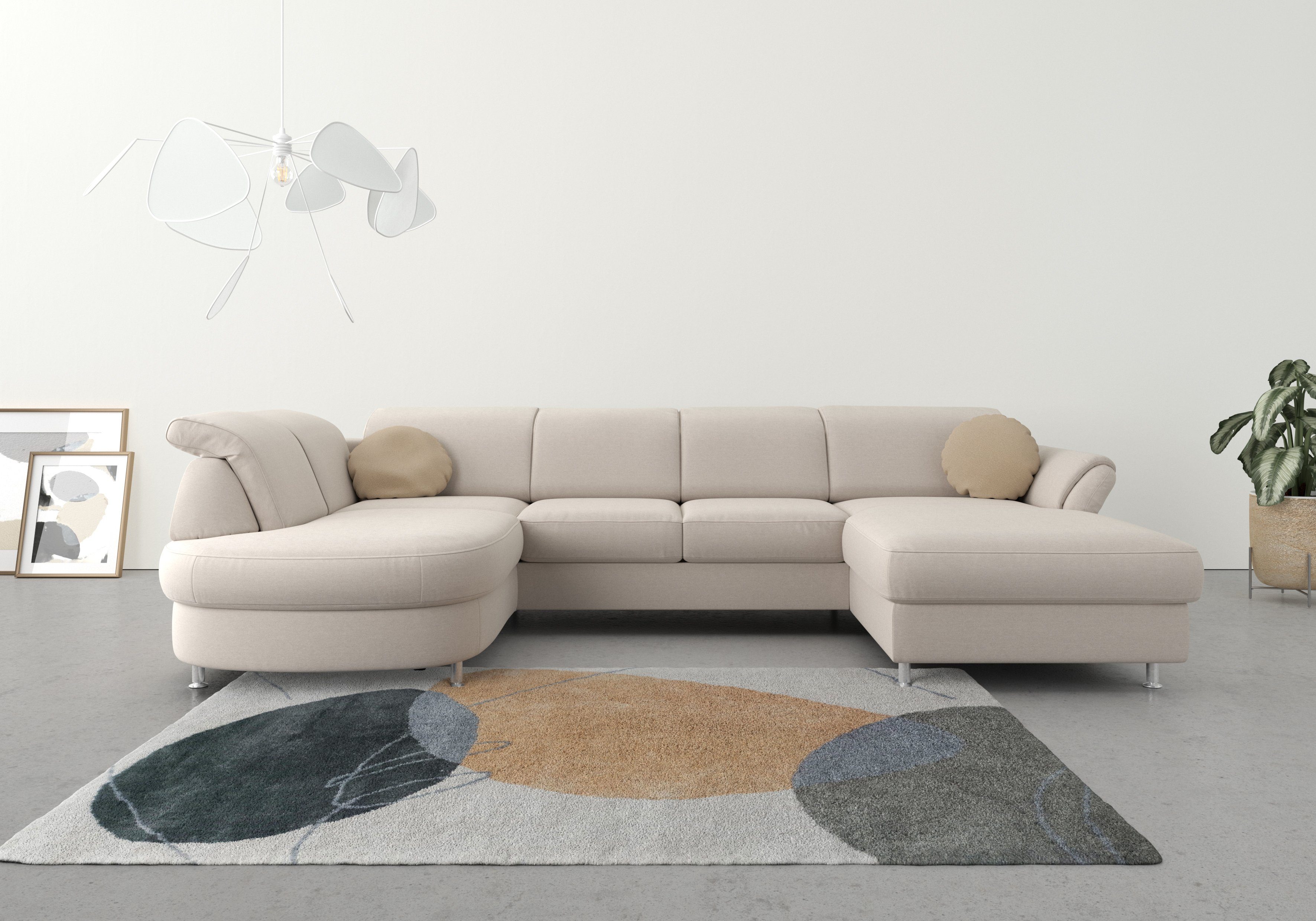 sit&more Wohnlandschaft Apulia U-Form, wahlweise Schlaffunktion, Bettkasten und Kopf- und Armteilverstellung