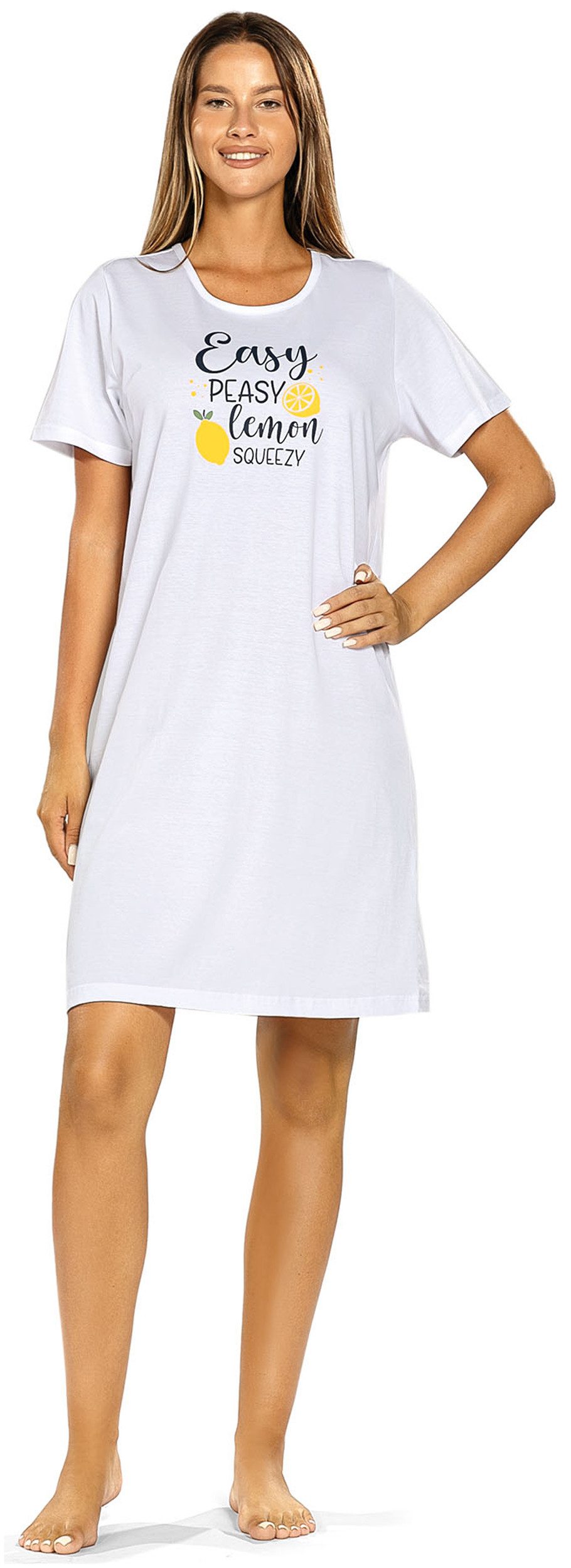 comtessa Nachthemd Feeling Good (Set, 1-tlg., 1-teilig) Damen Sleepshirt ca.95cm Schlafshirt Baumwolle auch große Größen