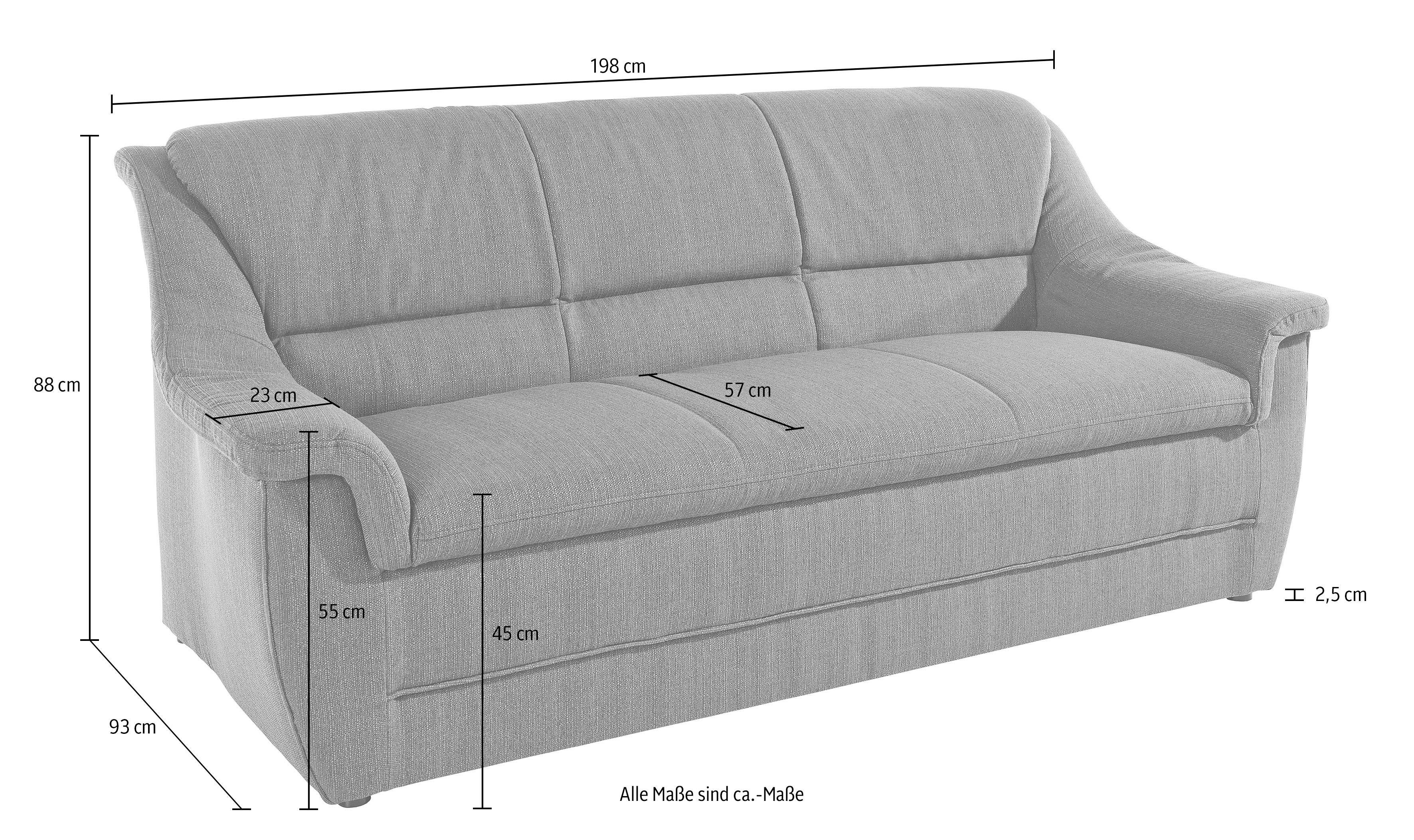 DOMO collection 3-Sitzer Lale formschönes & komfortables Sofa, zeitlos & elegant, Breite 198cm, optimal für kleinere Räume – Bild 5 von 5