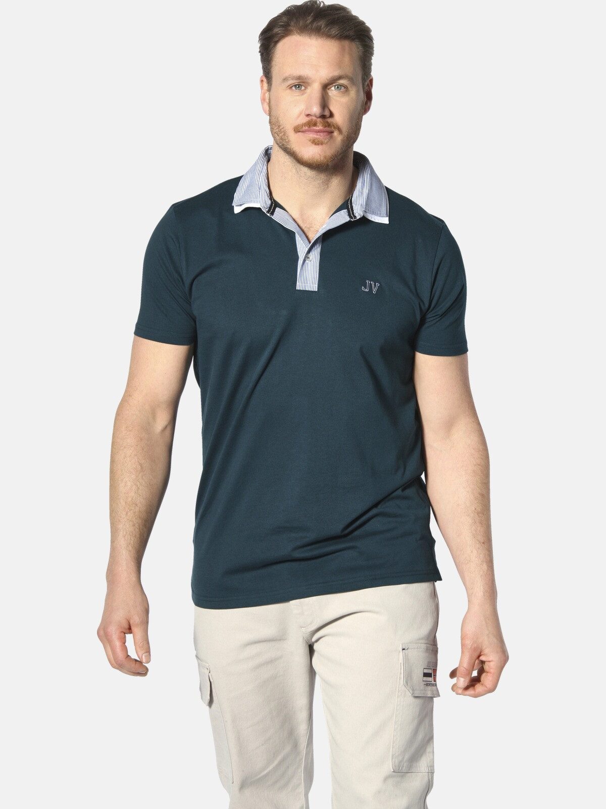 Jan Vanderstorm Poloshirt DANHY mit Kontrast-Kragen