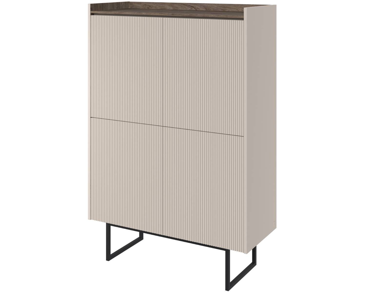 yourhouse24 Kommode Lago LG-01 Kommode mit Beleuchtung - beige/dunkle Eiche