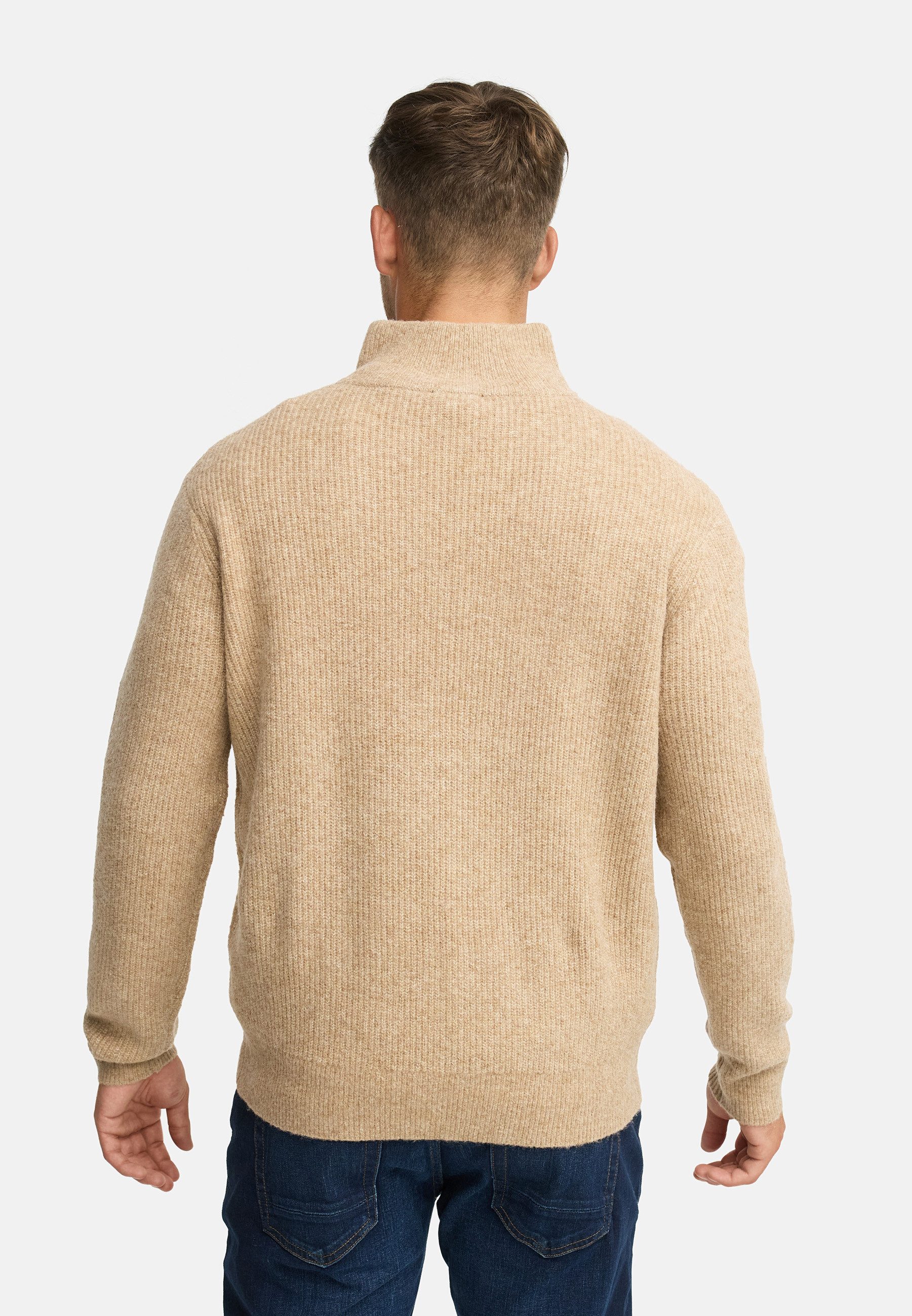 Indicode Strickpullover Herren INPeace Half Pullover Herrenpullover mit Stehkragen und praktischem Half-Zip