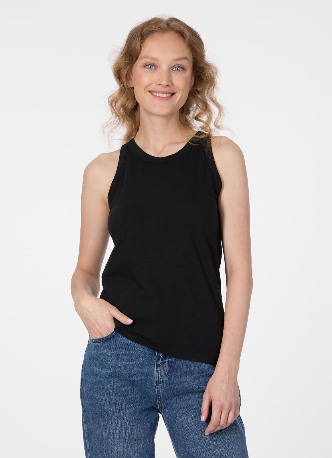 Ragwear Tanktop JULYANA SLUB Baumwolle in wolkiger Optik mit Logodetail hinten