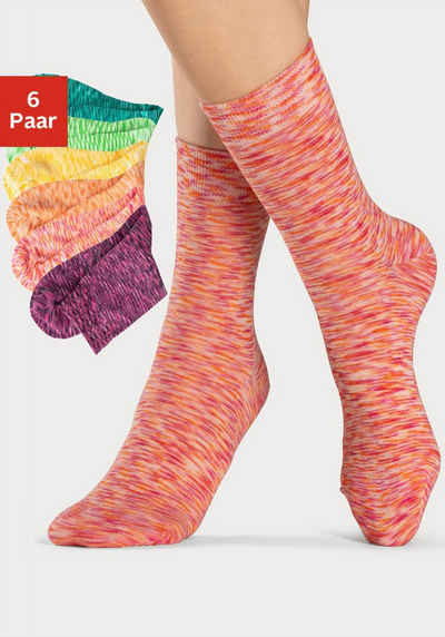 H.I.S Freizeitsocken (Set, 6-Paar) mit farbigem Garn