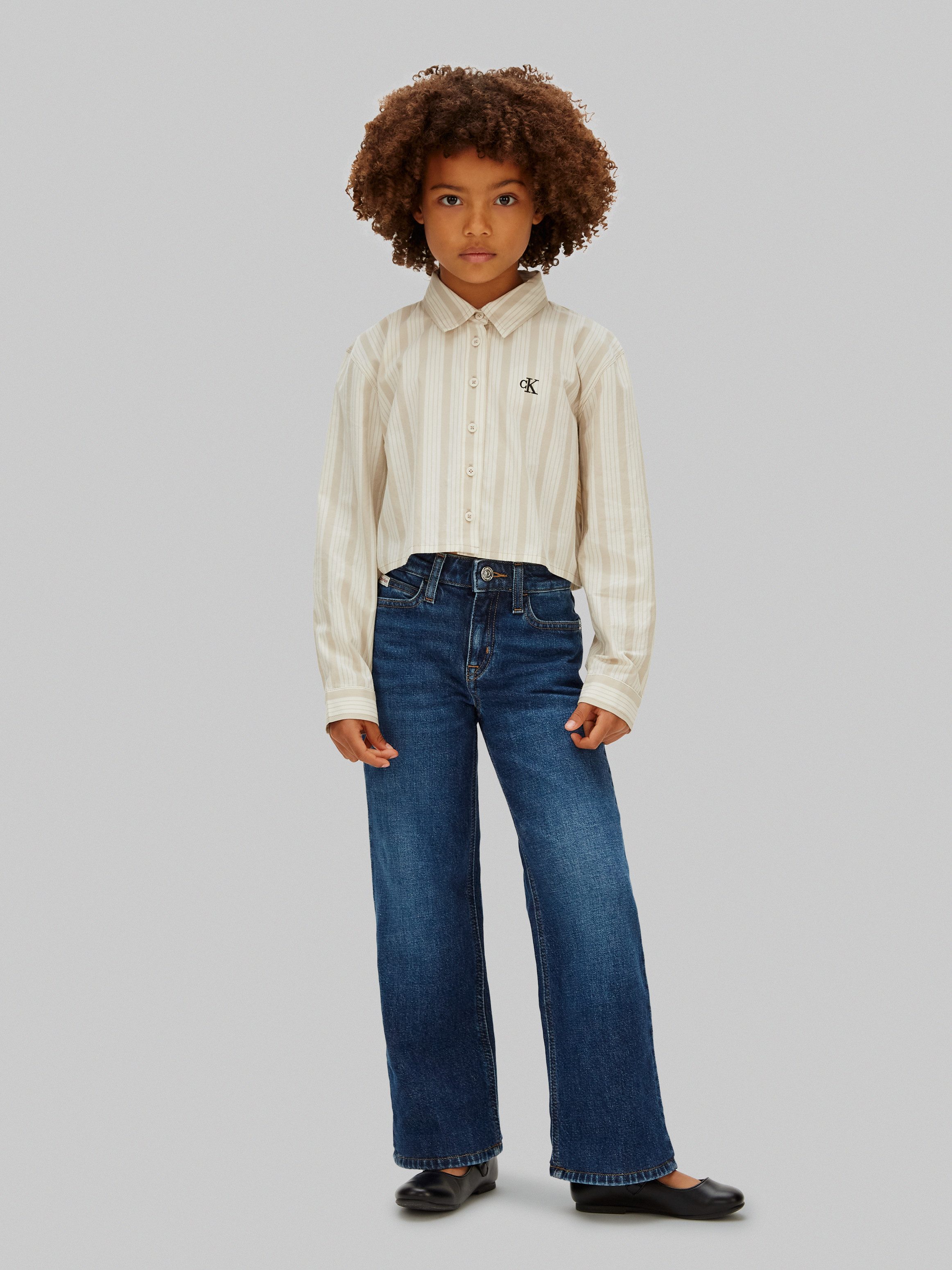 Calvin Klein Jeans Weite Jeans verstellbarer Bund, weites Bein, hohe Taille, Baumwoll-Stretch