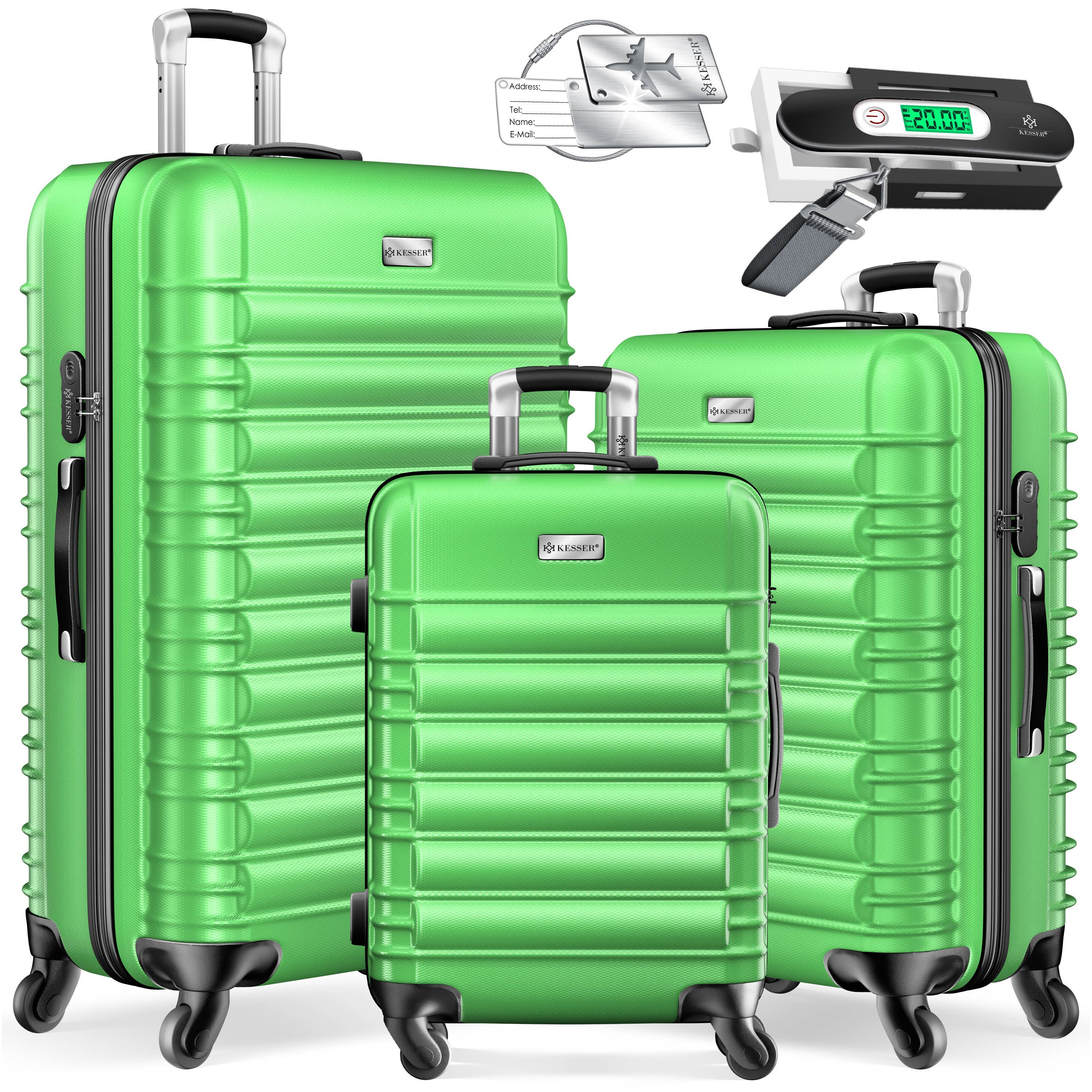 KESSER Kofferset, 4 Rollen, 3tlg. Hartschalenkofferset Hartschalenkoffer Reisekoffer Set