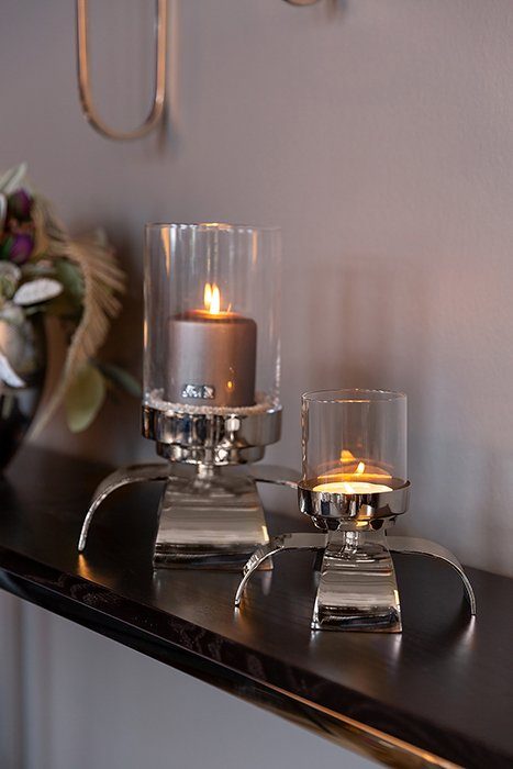 Fink Kerzenleuchter AARON, aus Metall, inklusive Glaseinsatz, für  Stumpenkerzen, Höhe 29 cm, Inklusive 1 Glas für Stumpenkerze