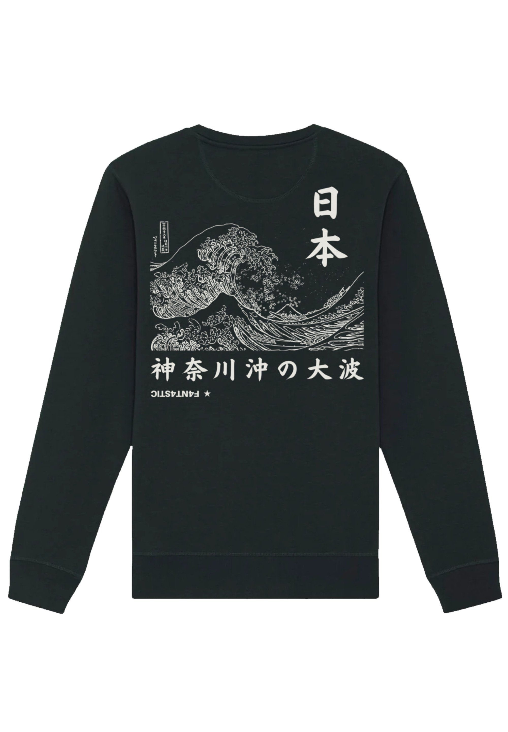 Welle F4NT4STIC Sweatshirt Print schwarz Kanagawa Japan