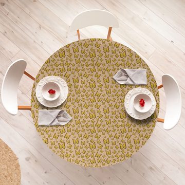 Abakuhaus Tischdecke Rundum-elastische Stofftischdecke, Orange und Gelb Schmetterlinge