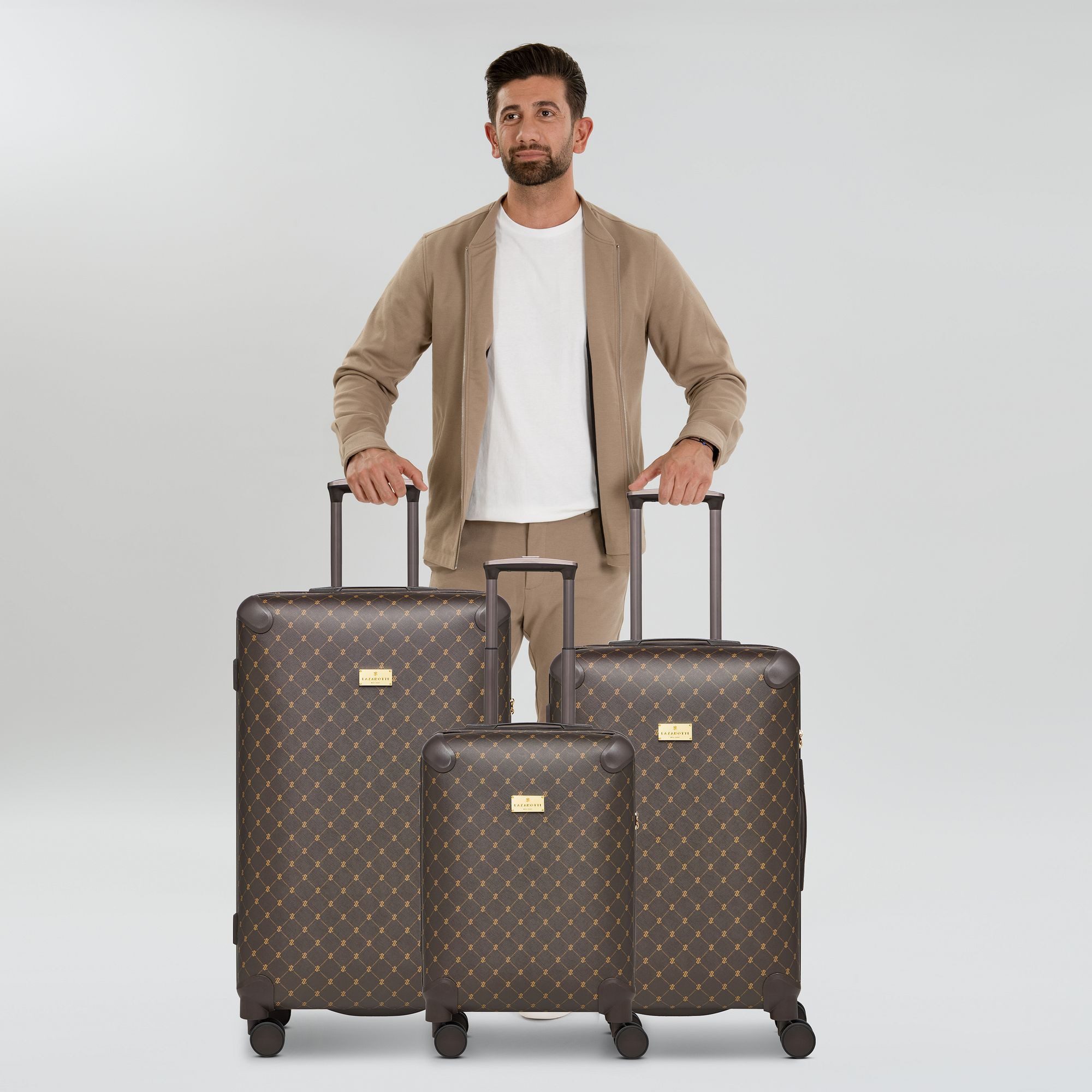 Lazarotti Trolleyset Palermo, 4 Rollen, (3-teilig, 3 tlg), Polypropylen, PVC