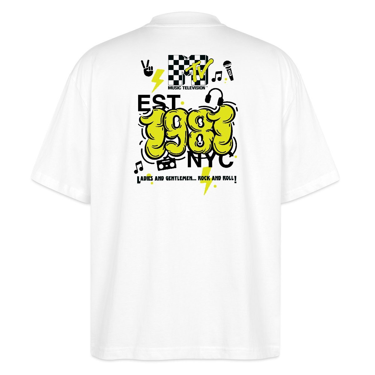 T-Shirt MTV Est. 1981 NYC Logo Rückendesign Oversize Unisex T-Shirt