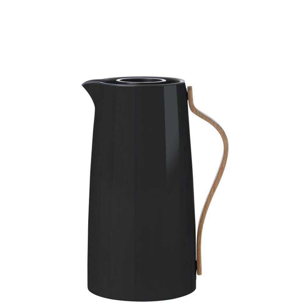 Stelton Isolierkanne Emma, 1,2 l, Schwarz, mit Buchenholzgriff