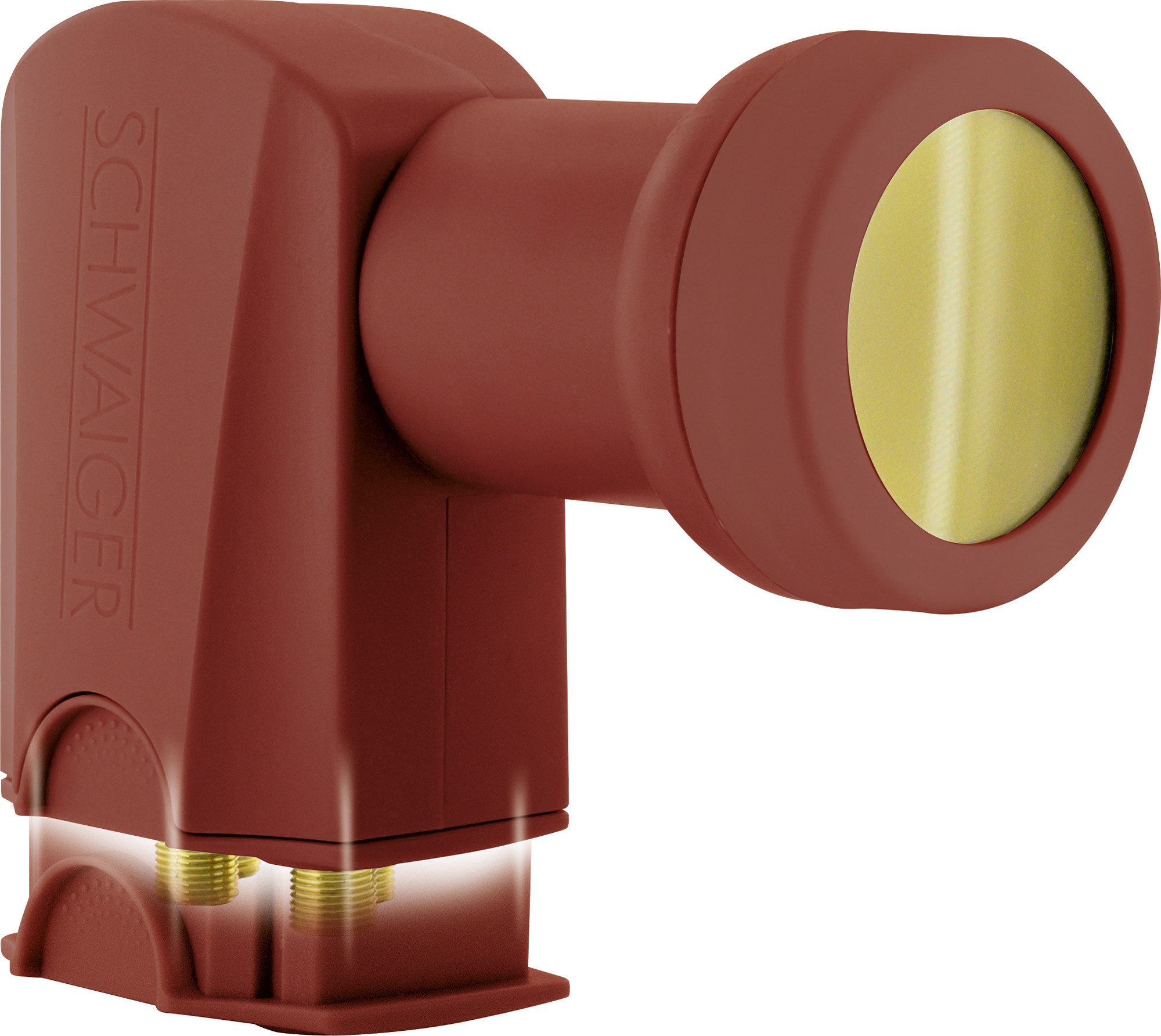 Schwaiger 714418 Universal-Quattro-LNB (für 4 Teilnehmer, herausziehbare Wetterschutzabdeckung, ziegelrot)