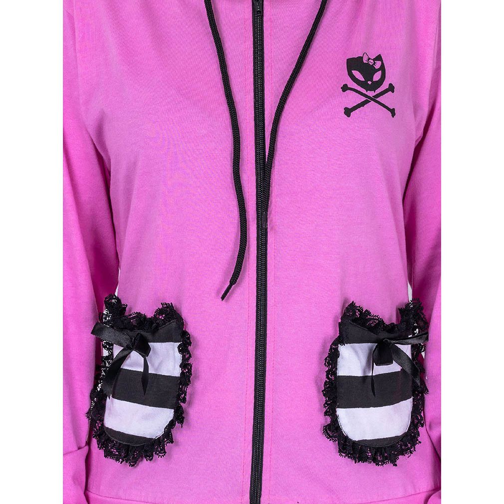 Bye Bye Kitty Kapuzensweatshirt BBK Frill Hood Cute Kawaii Cosplay Katze Cat Neko