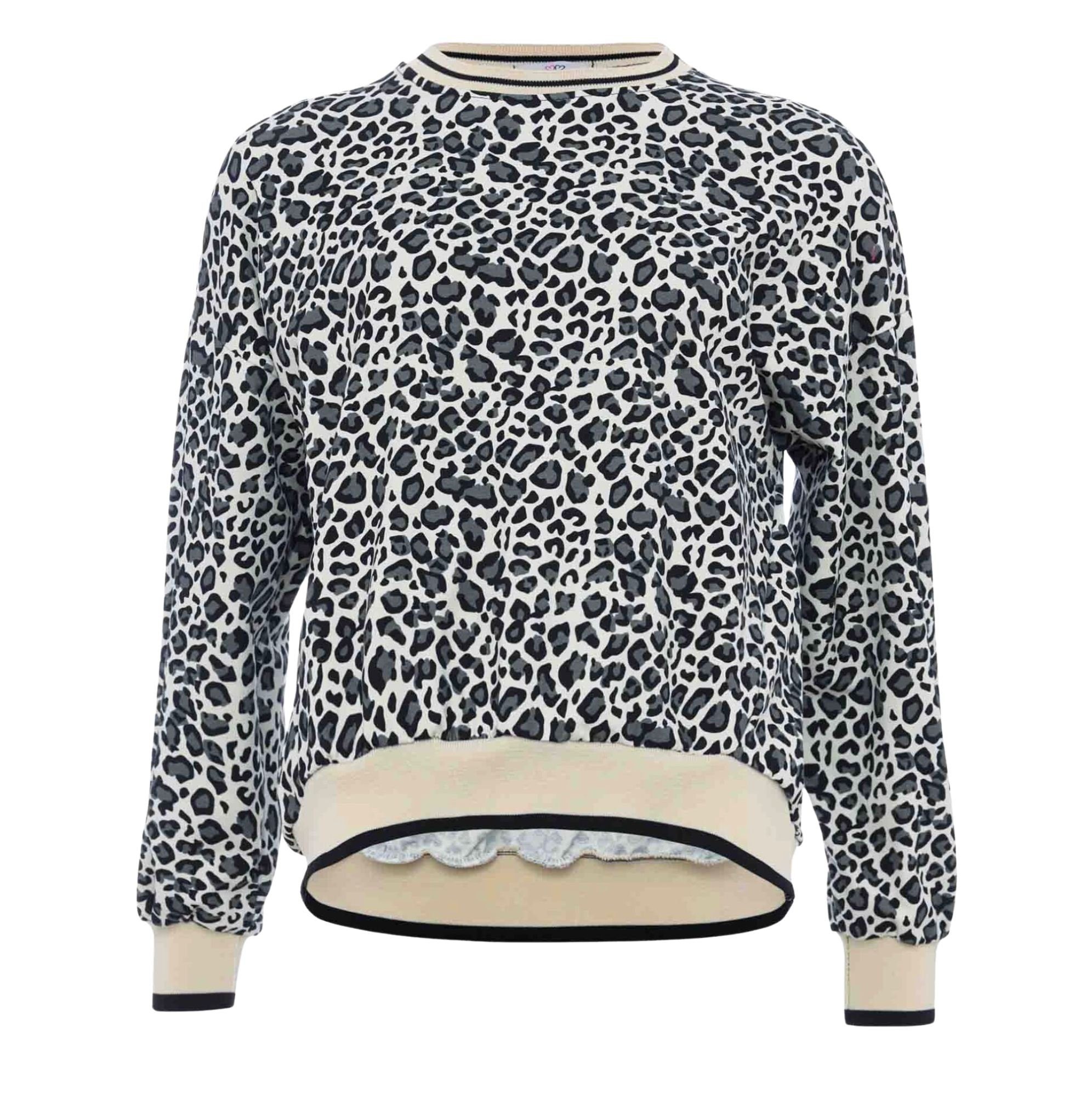 Zwillingsherz Sweatshirt Sweatshirt Tally mit Leopardenmuster Größe One  Size Leomuster