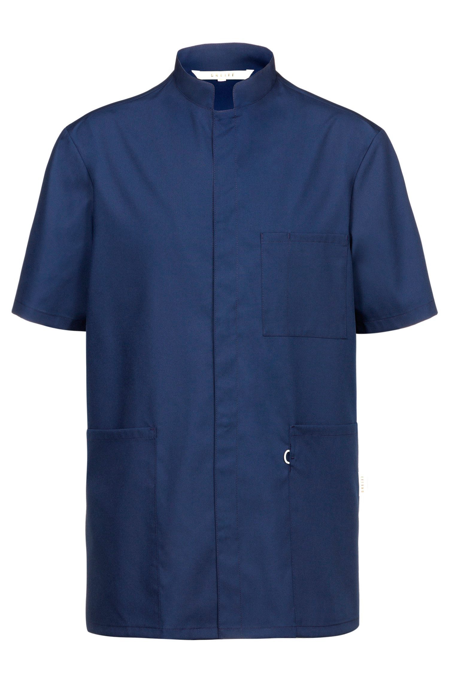 GREIFF Schlupfbluse Greiff CARE unisex Kasack Kurzarm Regular Fit TENCEL Dunkelblau
