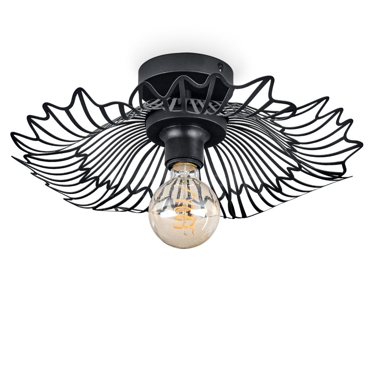 hofstein Deckenleuchte Deckenlampe aus Metall in Schwarz, ohne Leuchtmittel günstig online kaufen